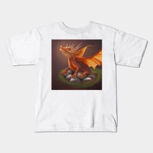 Red Dragon Hatching Eggs Kids T-Shirt